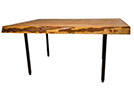Live edge wood coffee table made from solid maple with black pipe legs. By Humboldt Hardwoods in Chicago, IL.